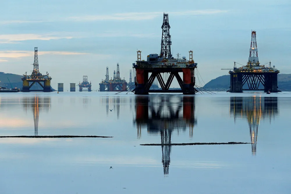 Parked: drilling rigs in the Cromarty Firth near Invergordon during the 2015 downturn