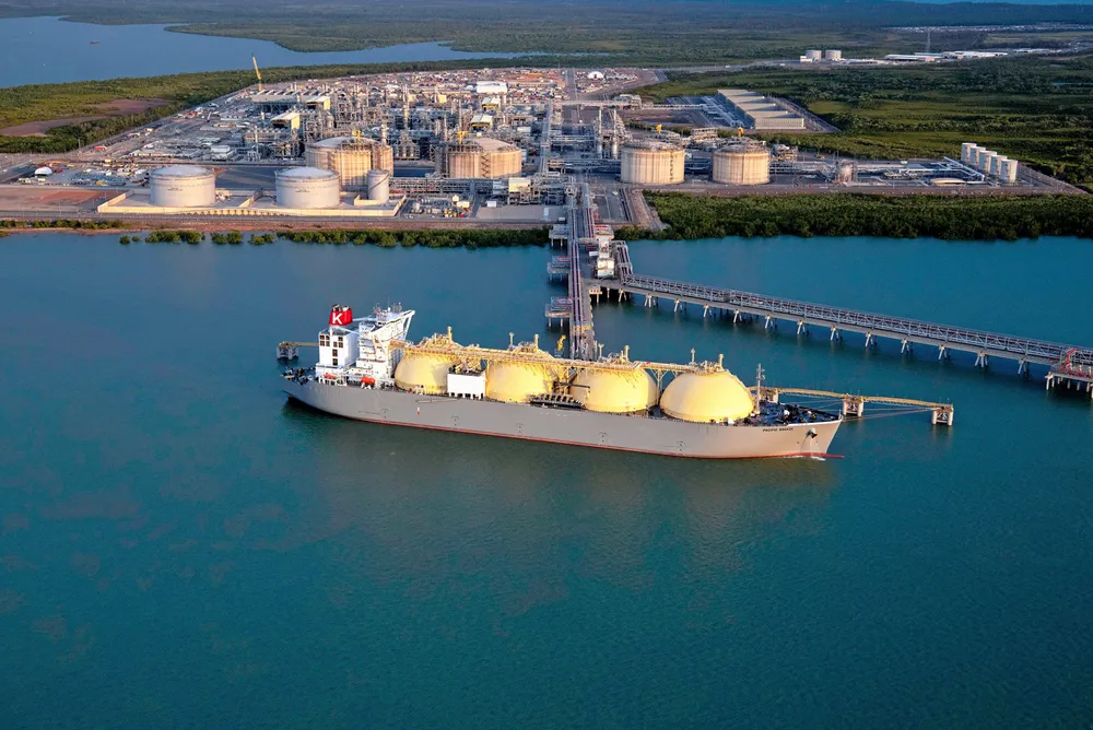 The LNG carrier Pacific Breeze at Inpex's Ichthys LNG facility in Darwin, Australia.
