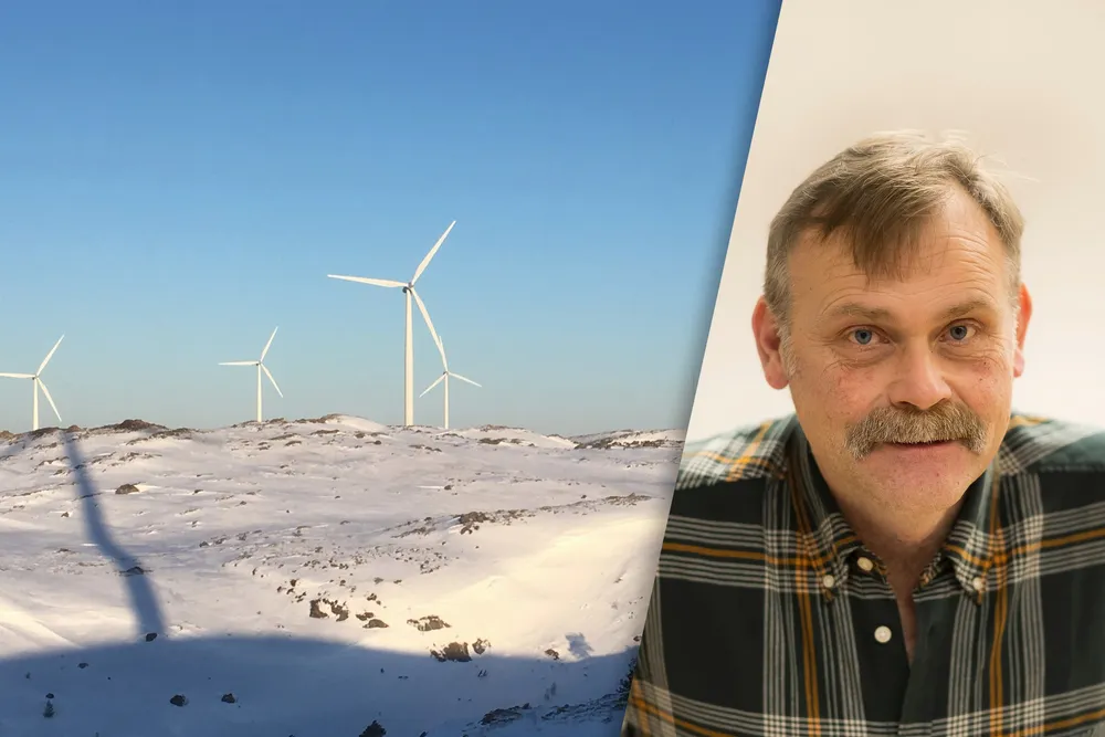 Vindparken Hitra 1 og Hitra 2 samt ordfører John Lernes på Hitra.