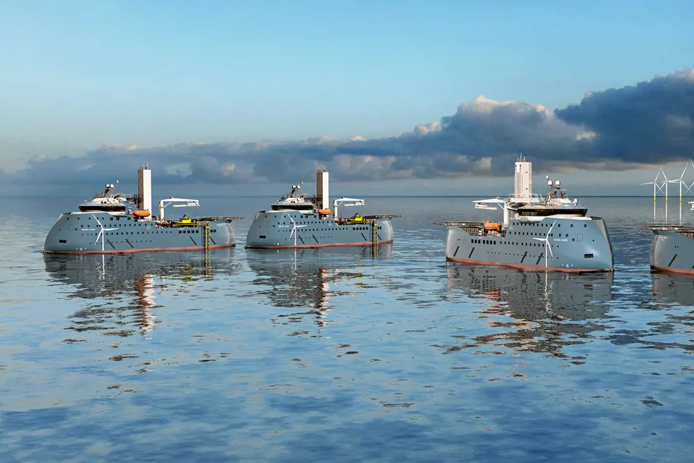 Kongsberg Maritime blir med Ulsein når verftet skal bygge fire havvindfartøy.
