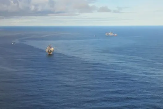 Earlier spill: at BP's Clair platform off UK