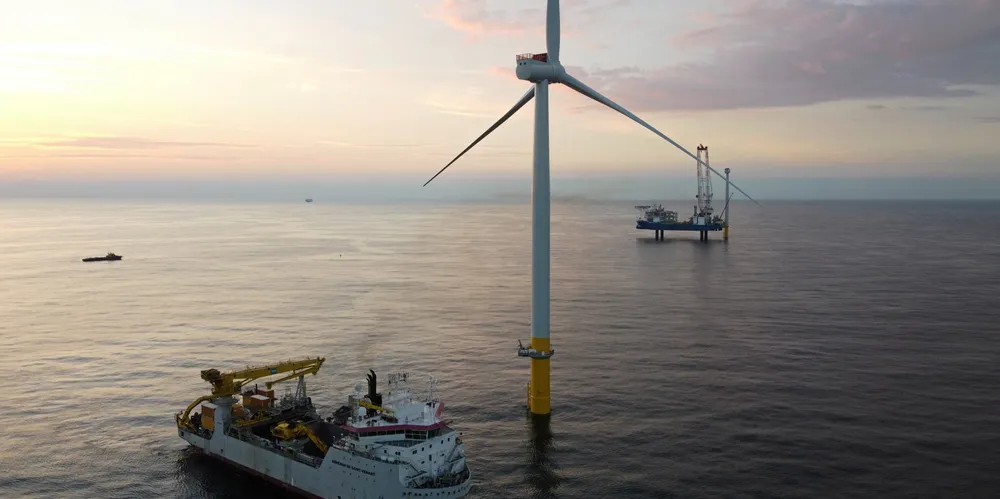 Construction of Dominion's Coastal Virginia Offshore Wind two-turbine pilot project