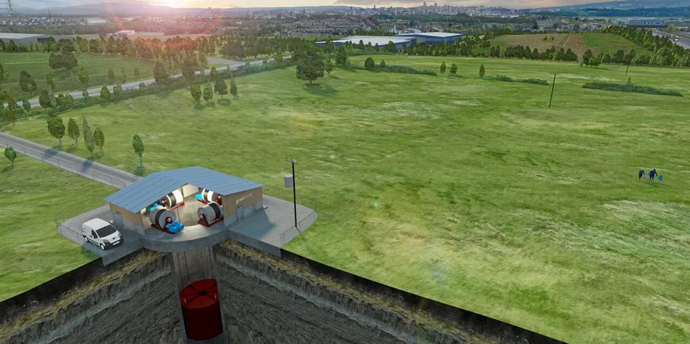 CGI of a Gravitricity system in cross-section