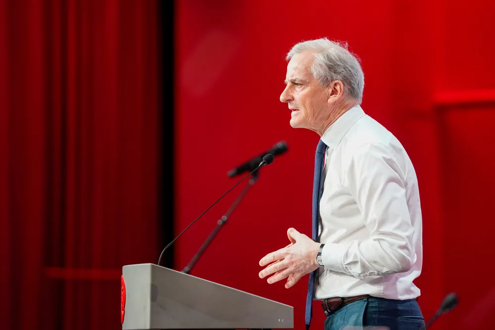 Statsminister Jonas Gahr Støre (Ap) under Arbeiderpartiets landsstyremøte.