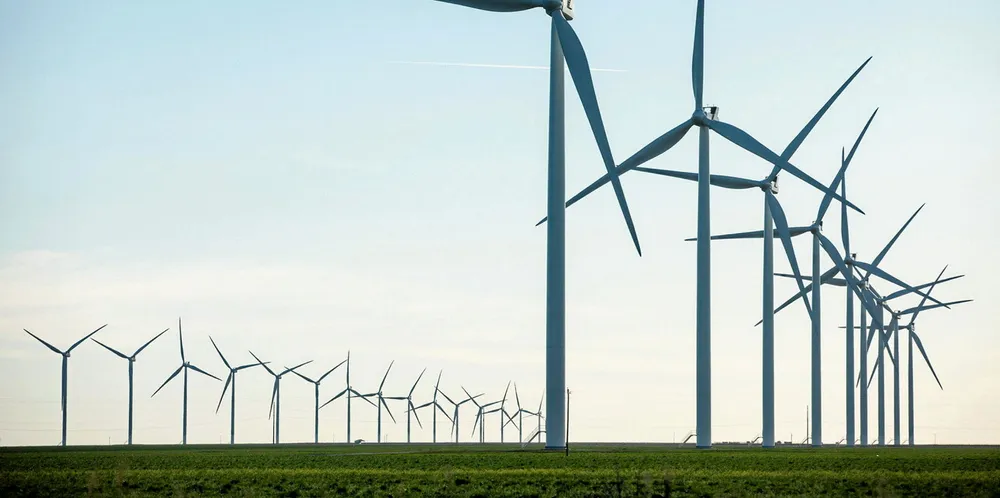 South Plaines wind farm in Texas, USA, with Vestas turbines.