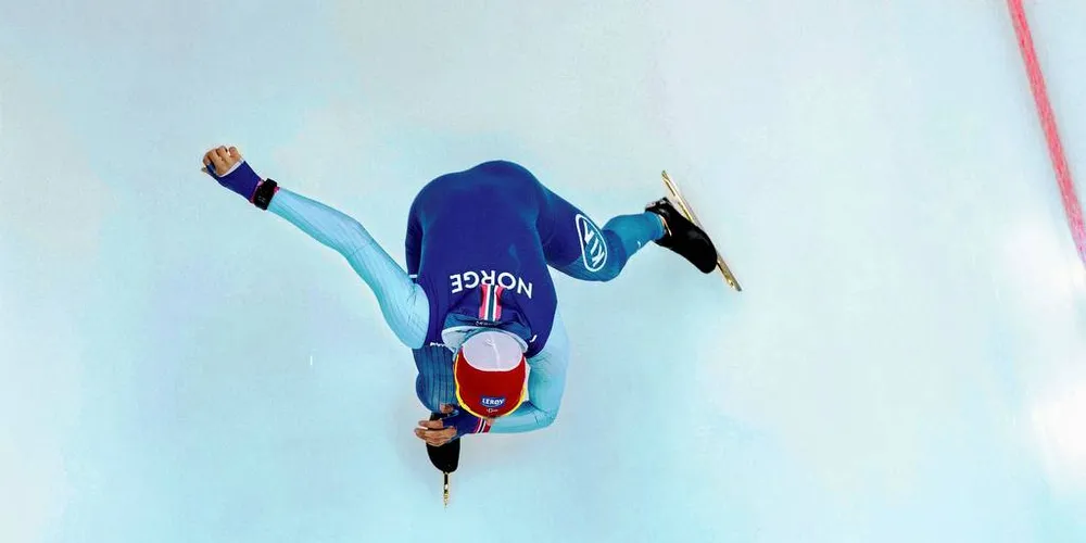 SØNN: Håvard Holmefjord Lorentzen tok OL-gull, og suste inn til tiden 34.41, som er ny olympisk rekord. Han er sønn av fiskeridirektør Liv Holmefjord.Foto: Lars Petter Pettersen