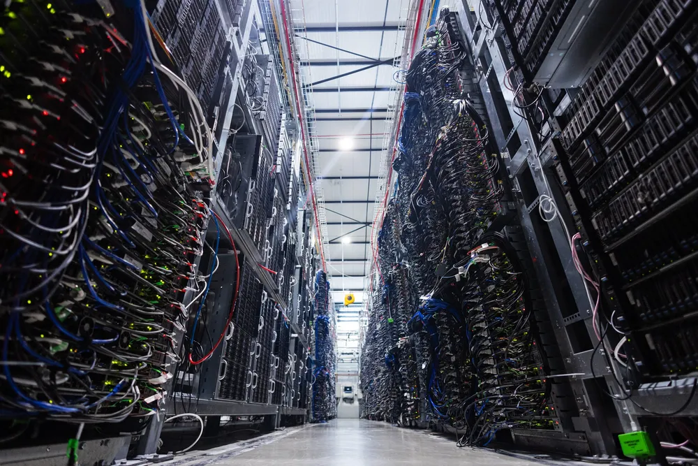 Servers inside a data centre of French company OVHcloud in Roubaix, northern France.