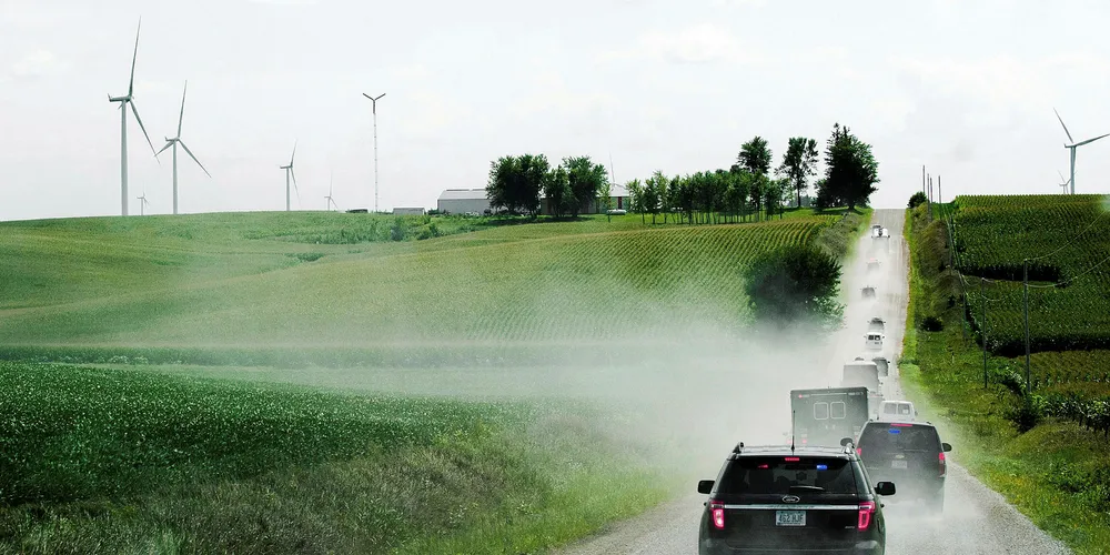 A wind farm in Missouri