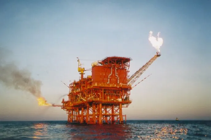 The production platform at the Yetagun field offshore Myanmar.