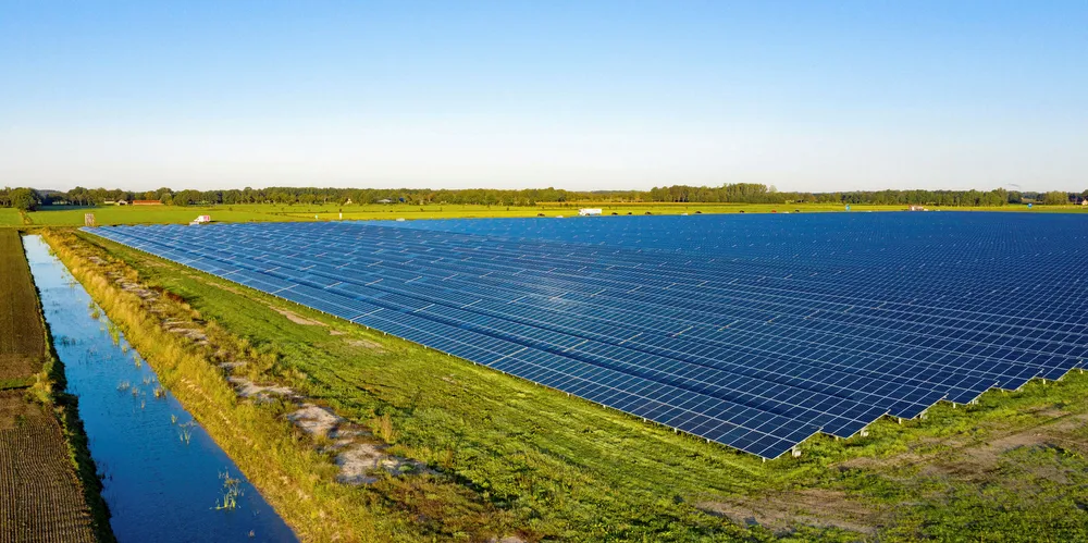 Utility-scale solar farms are rare in northern Europe. BayWa r.e. solar project in the Netherlands