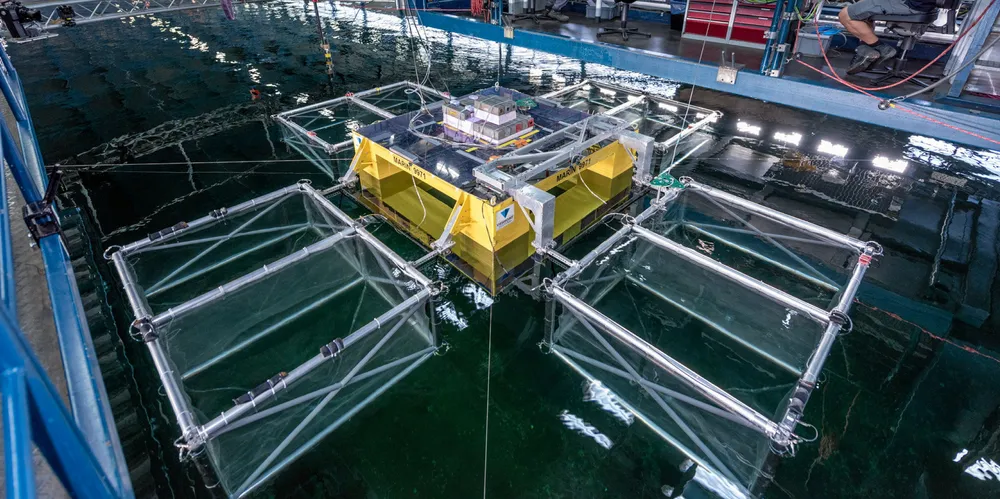 Viewpoint Seafarm tester sitt konsept for havbasert oppdrettsanlegg i Nederland.