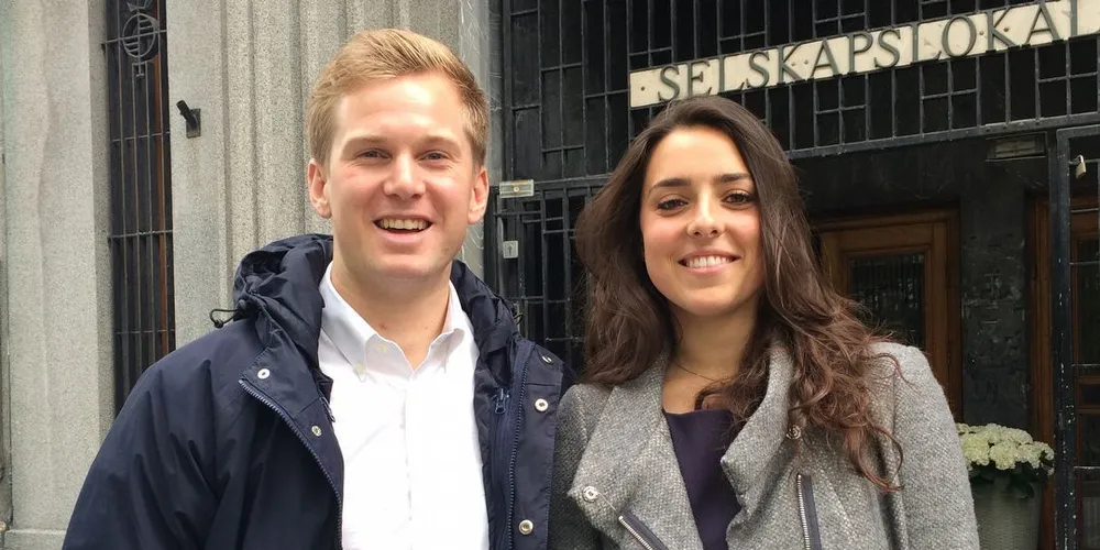 Jonas Langeteig, leder i YoungFish og styreleder Lena Øvrebø i Youngship ønsker seg tettere samarbeid til gode for hele bransjen. (Foto: Kjersti Kvile)