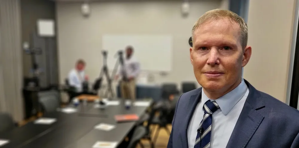Ivan Vindheim er konsernsjef i Mowi. Her avbildet ifm. selskapets fremleggelse av resultat for andre kvartal 2022