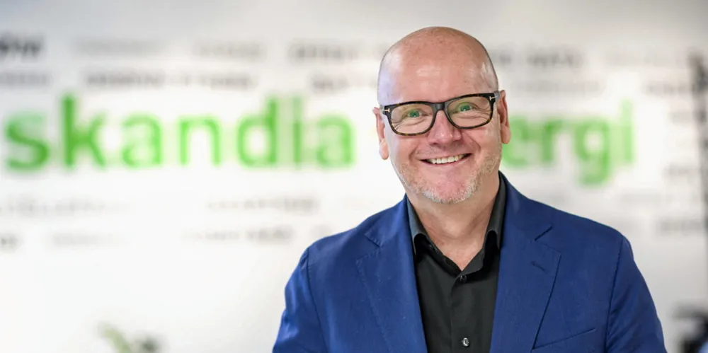 Gunnar Norheim, sjef i Skandia Greenpower, håper å slå kloa i en halv million nordiske strømkunder innen 2025.