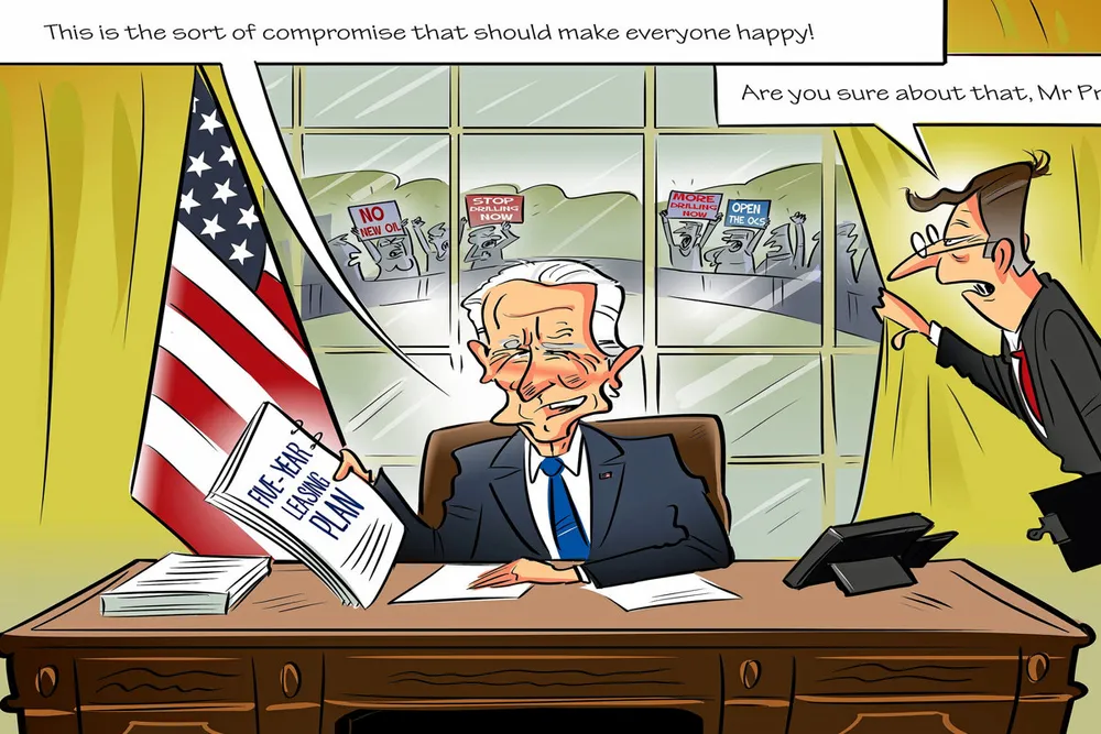 Widening gulf: The Biden administration plans to hold just three offshore oil and gas lease rounds, limited to the US Gulf of Mexico, over the next five years — far too few for the ‘drill, baby, drill’ crowd, and three too many for the climate hard-liners.
