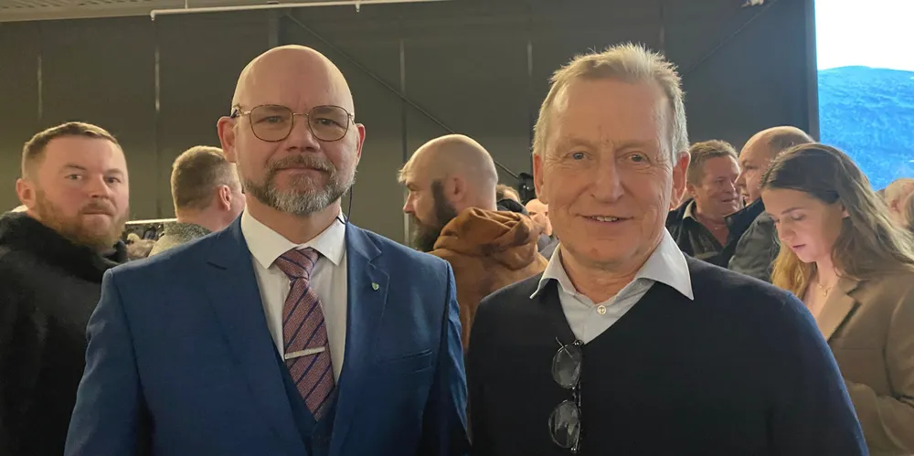 Kåre Heggebø (t.h) mener Tom Vegar Kiil bare driver med tøv i sitt innlegg om Norges Fiskarlag.