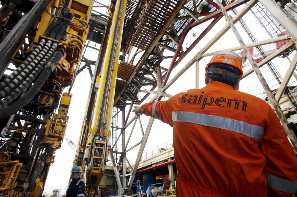 Turnaround: A Saipem crew member aboard the drillship Saipem 10000 in Italy.