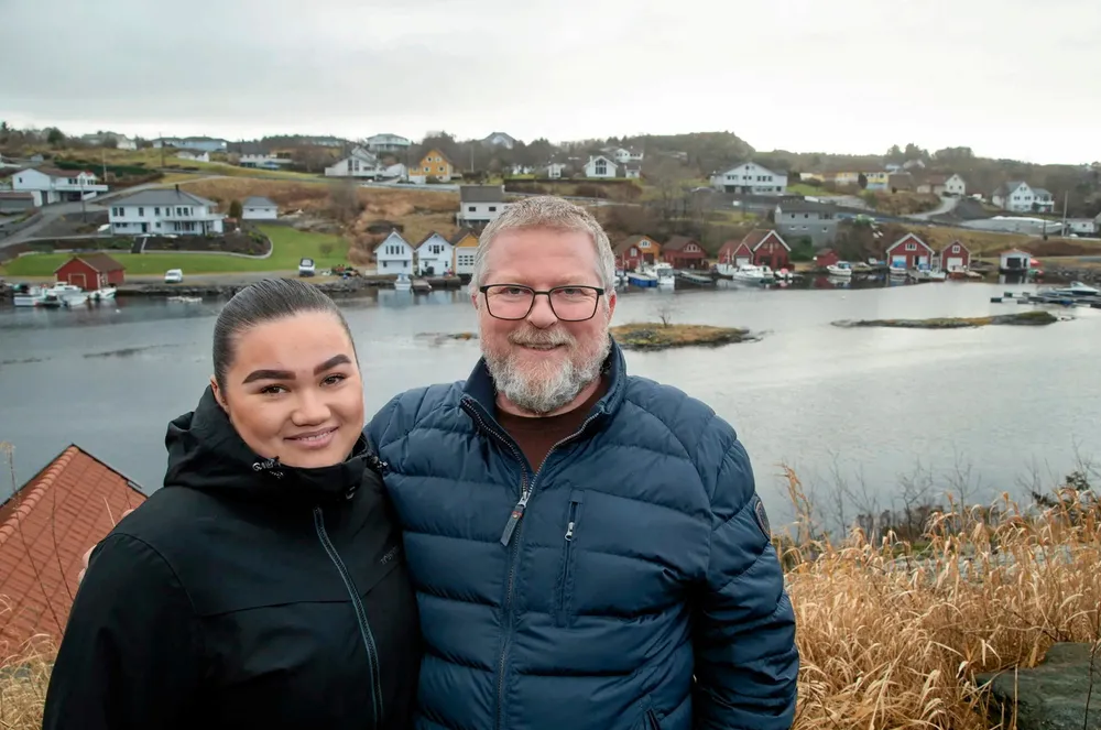Nina og faderen Helge Vespestad.