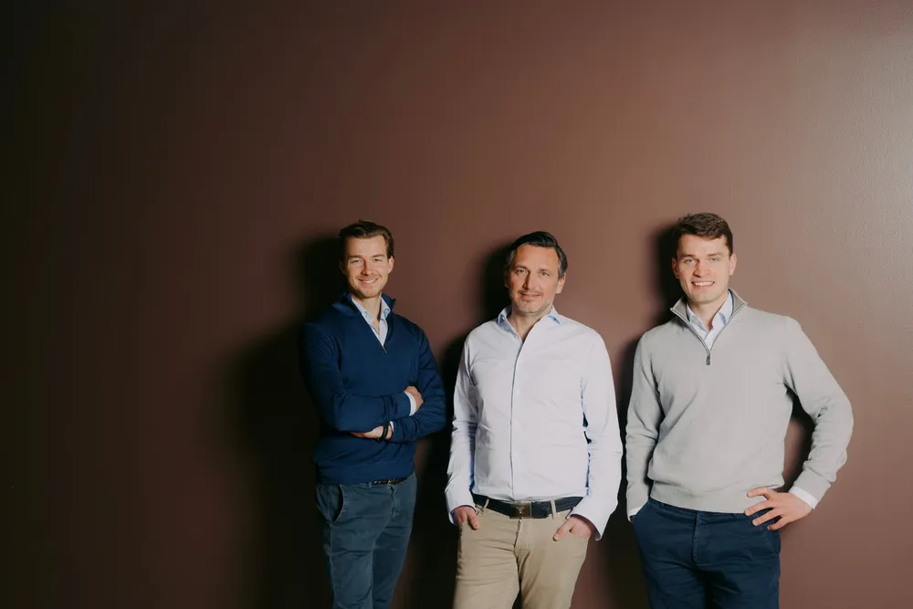 Disse skal lede den norske satsingen til oppkjøpsfondet Waterland: Fra venstre, Caspar Seip Blakstad, partner Kaspar Kristiansen og Martin Stette Jessen.