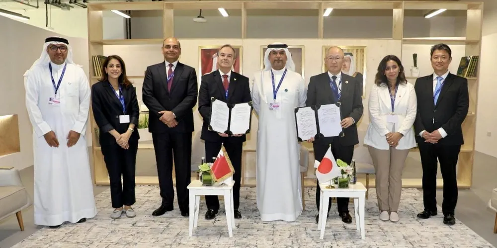 Mitsui OSK Lines and Bapco Energies inked their MOU on cross border carbon capture and storage at a ceremony in Dubai.