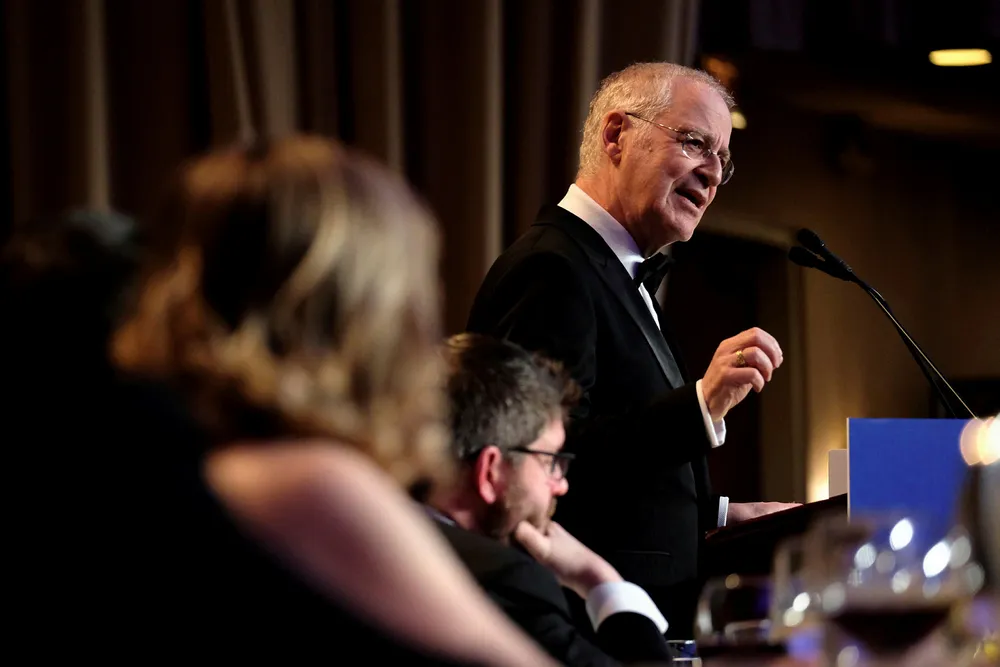 Forfatter og historiker Ron Chernow var hovedtaler under den årlige White House Correspondents Association Dinner i Washington lørdag kveld.
