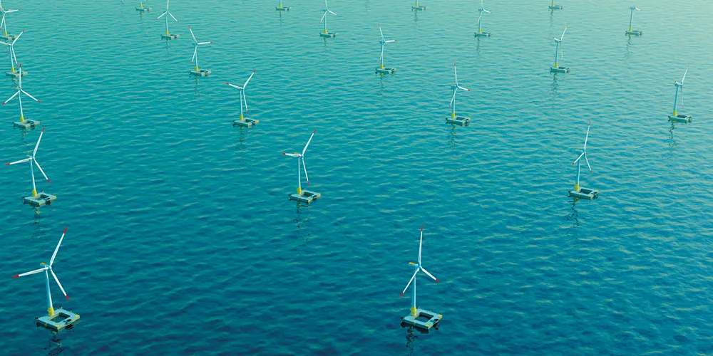A rendering of Ideol's floating wind concept. Pic: Ideol