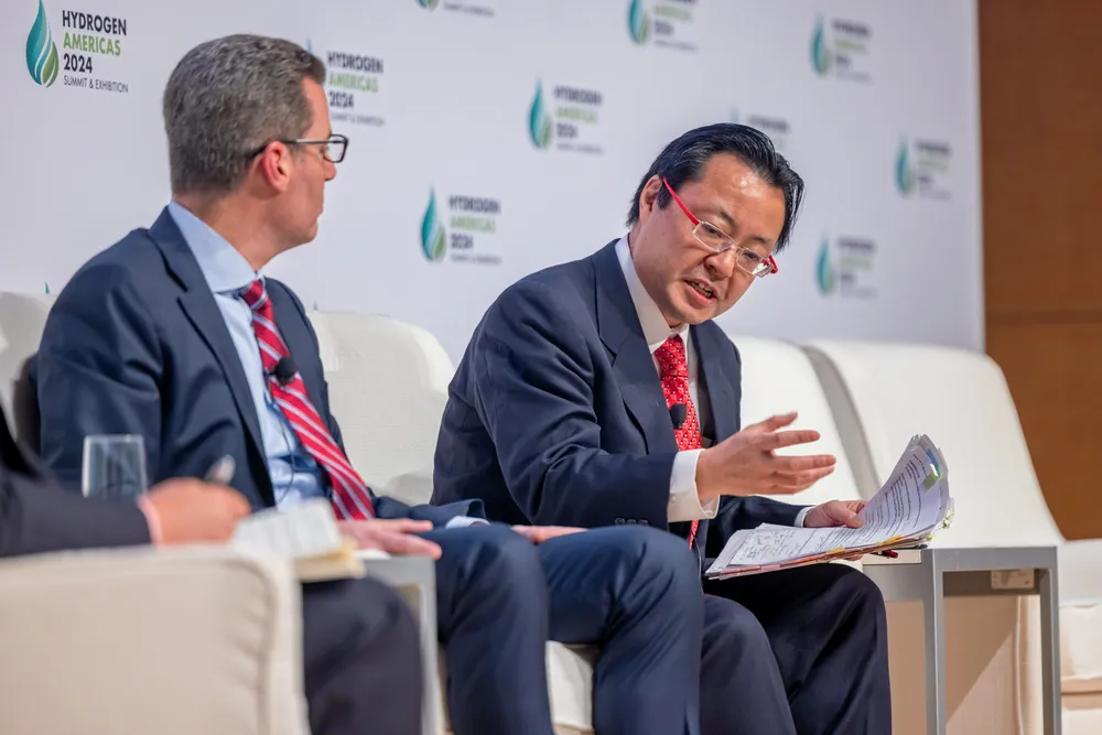 Shinichi Kihara on stage at the Hydrogen Americas Summit in Washington DC last year