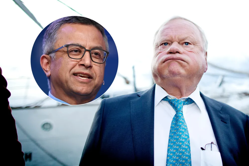 John Fredriksen og Victor Khosla (innfelt).