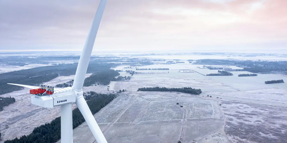 The first Vestas V236-15.0MW wind turbine prototype in Denmark.
