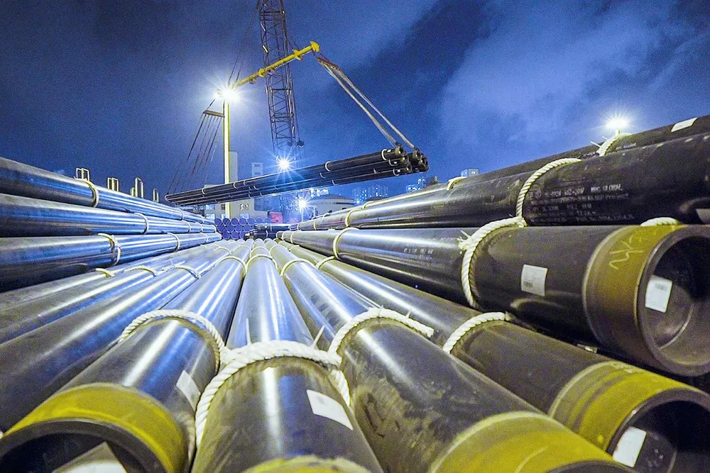 Starting construction: pipe at the NGP stockyard near Tennant Creek
