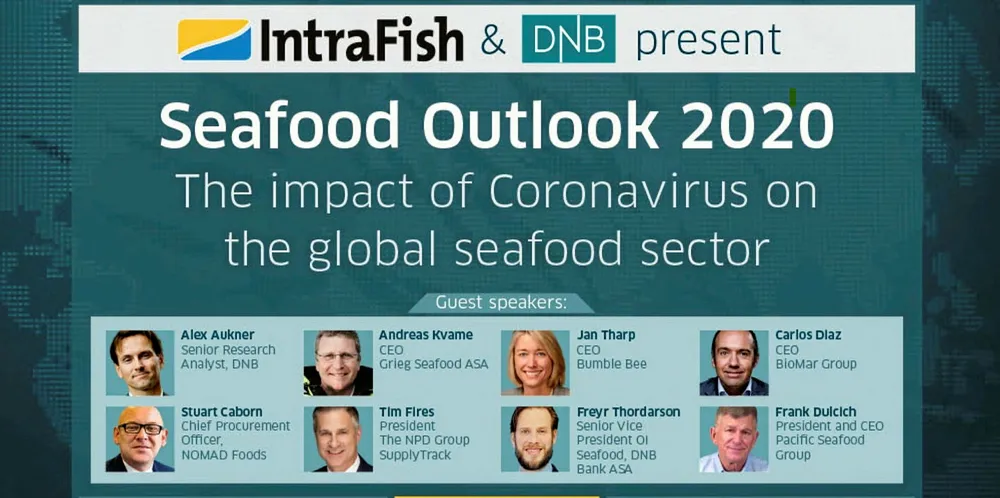 . Top executives from Pacific Seafood, Bumble Bee Seafoods, Bioimar, Grieg Seafood, NPD Group and DNB will join IntraFish Editor-in-Chief Drew Cherry on April 14.