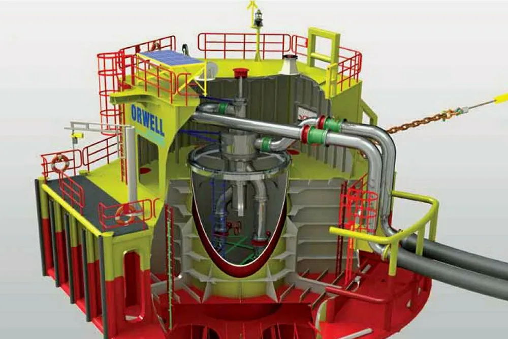 In the style of: the design of Orwell's SPM offloading buoy