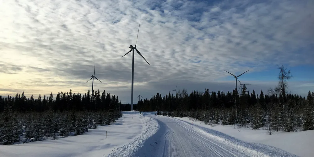 A wind farm in northern Sweden.