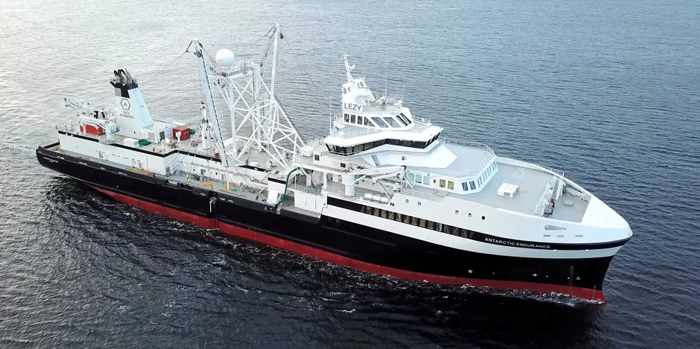 Aker Biomarine's krill fishing vessel Antarctic Endurance.