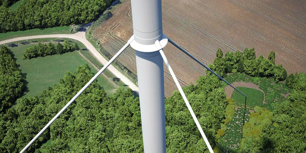 Cable-stayed tower.