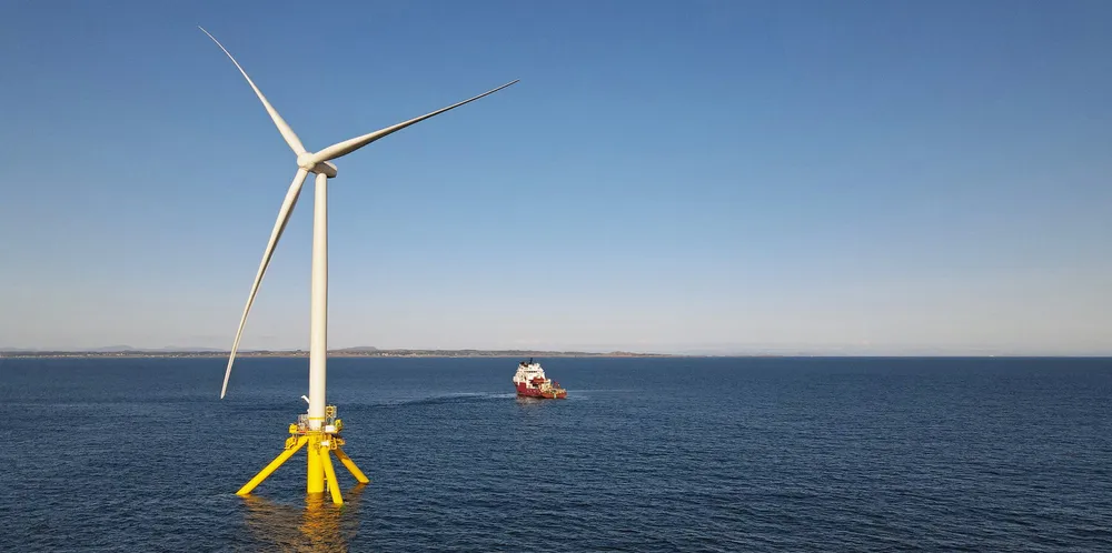 The 3.6MW TetraSpar prototype on site off western Norway for testing