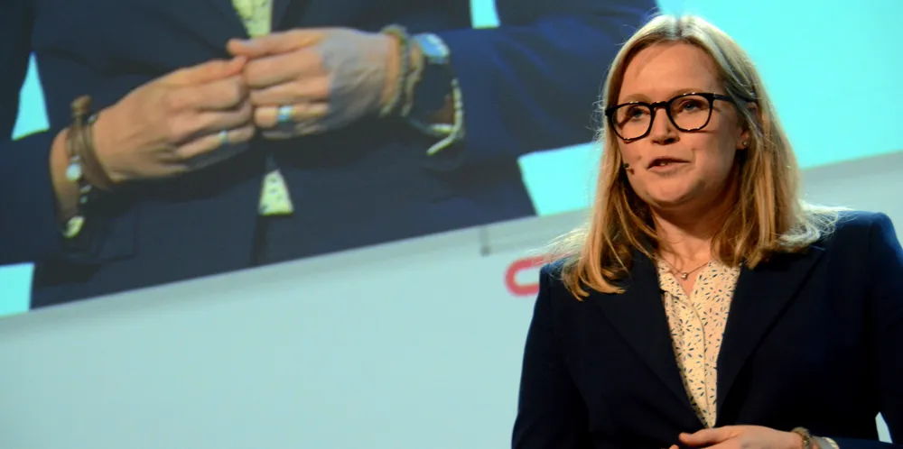 Birgitte Ringstad Vartdal, konserndirektør i Statkraft på NVEs Energidager.