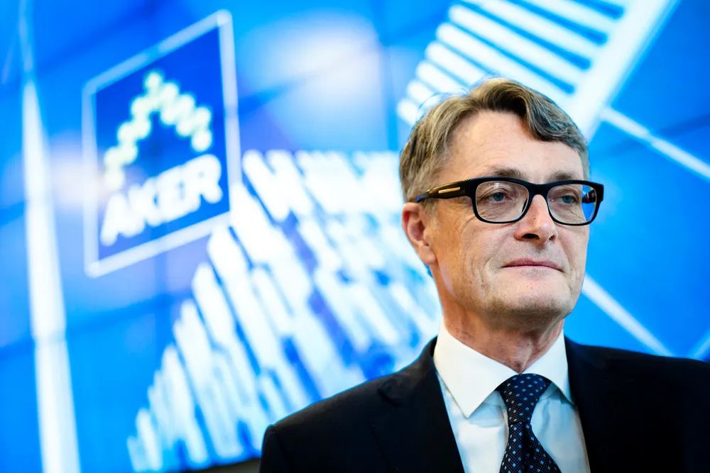 – Dette er en enkeltstående transaksjon i Akastor, og Aker asa har per i dag ingen planer om ytterligere investeringer i riggsegmentet, sier Aker-sjef Øyvind Eriksen etter selskapets generalforsamling fredag morgen. Foto: Sebastian S. Bjerkvik