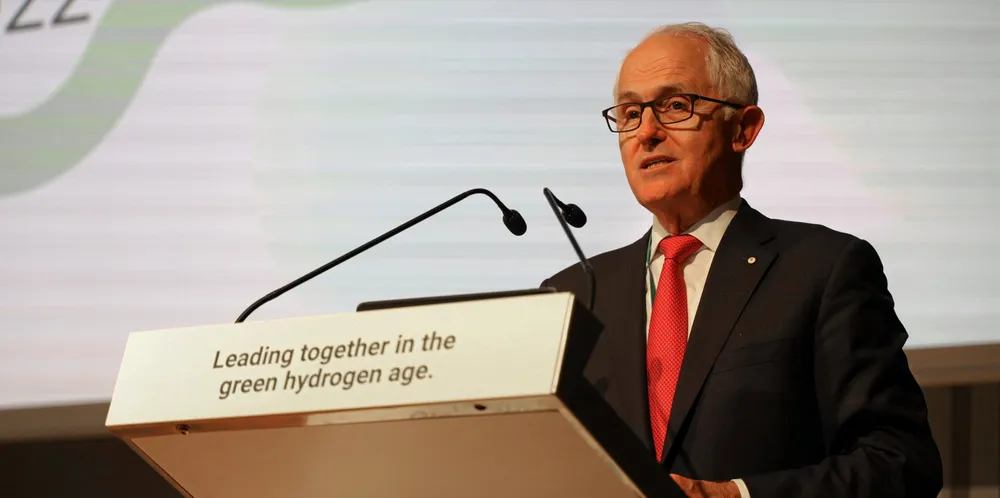 Malcolm Turnbull, chairman of the Green Hydrogen Organisation and former Australian prime minister, speaking on Wednesday at the Global Green Hydrogen Assembly in Barcelona.