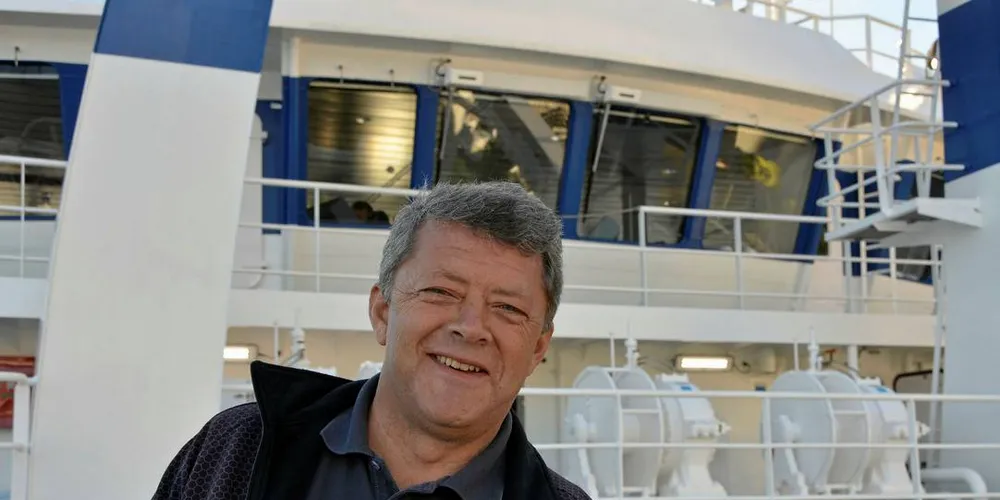 FORNØYD: Reder Bjørn Ståle Giske På «Atlantic Viking» til Giske Havfiske. Foto: Einar Lindbæk