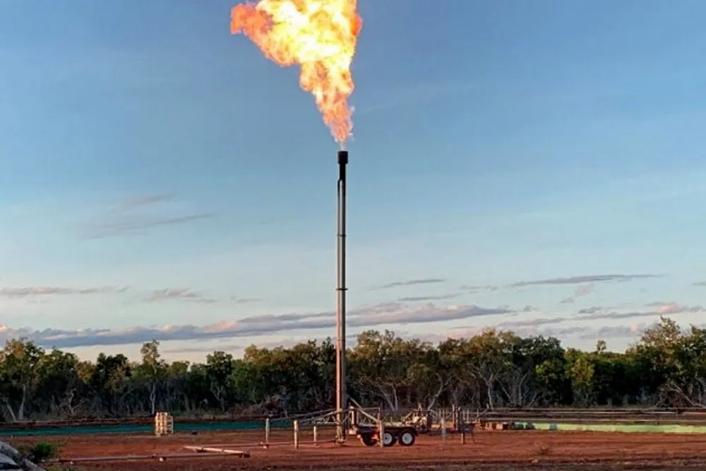 Flow testing on Empire Energy's Carpentaria-1 well in the Beetaloo basin onshore Australia.