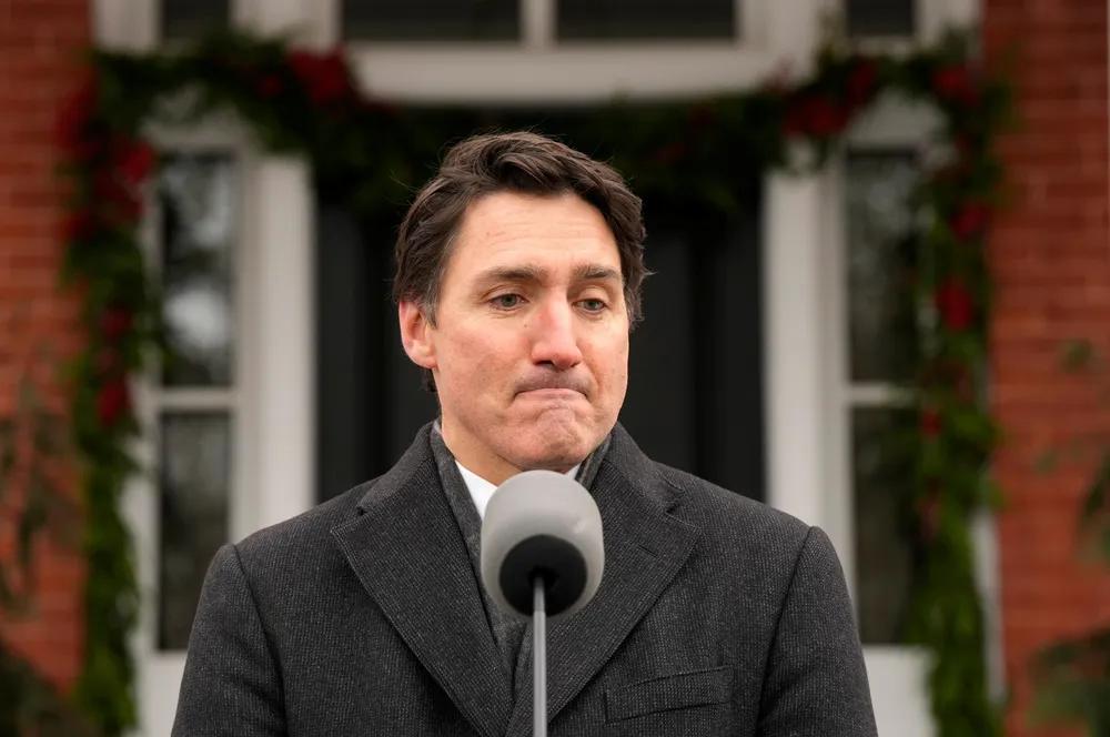 Canada Prime Minister, Justin Trudeau, makes his resignation announcement outside Rideau Cottage in Ottawa.