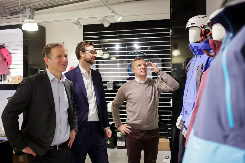 Partner Erik Nelson (i midten) i FSN Capital har ledet oppkjøpet av Active Brands der Dag Teigland (til venstre) er styreleder og Espen Krogstad konsernsjef. Foto: Javad Parsa
