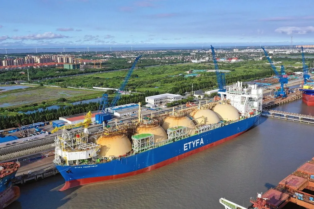 The 137,000-cbm FSRU Etyfa Prometheas (ex-Galea, built 2002) has been converted at Hudong-Zhonghua Shipbuilding (Group) in China.