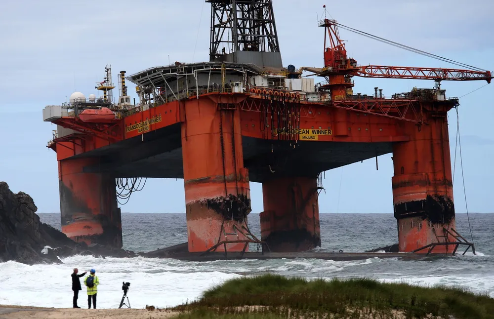 Losing battle: authorities say it is 'impossible' to board stricken Transocean Winner from sea