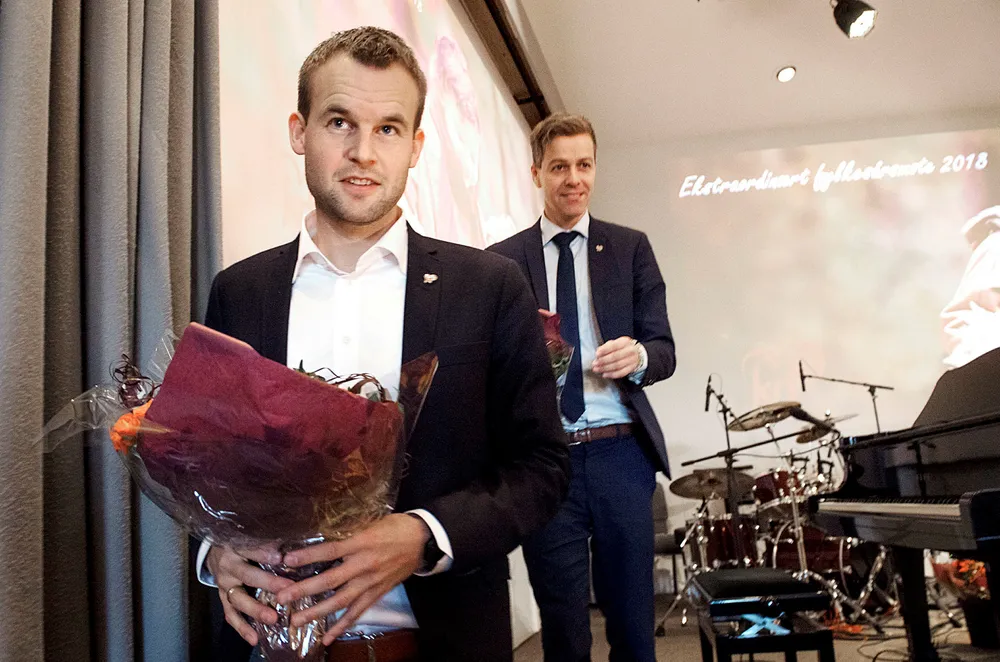 Nestleder Kjell Ingolf Ropstad (til venstre) kan komme til å ta over hvis partileder Knut Arild Hareide taper retningsvalget i Kristelig Folkeparti og velger å trekke seg.