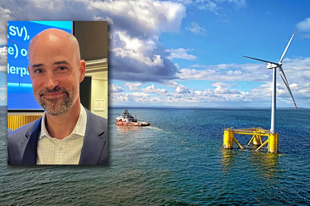 En turbin fra Kincardine flytende havvind park utenfor kysten av Skottland. Et lignende konsept ser Vårgrønn for seg å bruke på Green Volt.