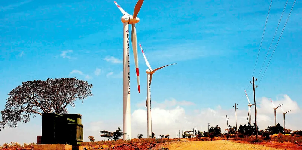 Goldwind wind turbines at the Adami project in Ethiopia