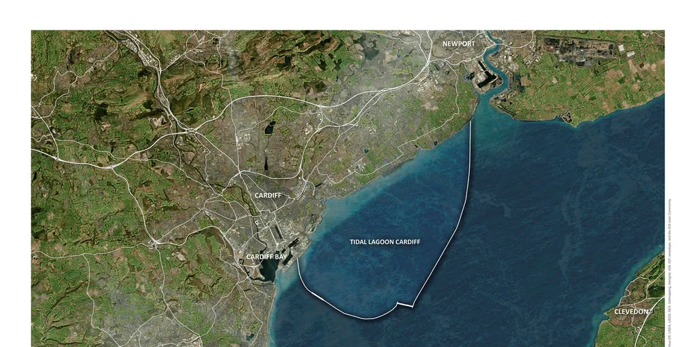 The proposed tidal lagoon in Cardiff Bay