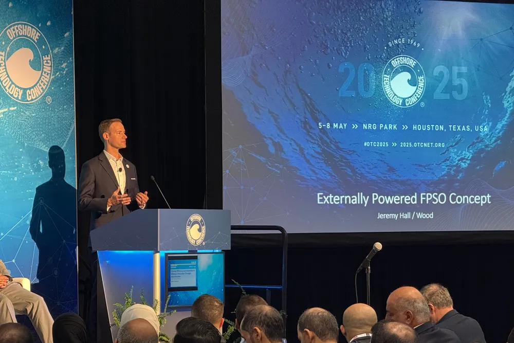 Jeremy Hall, president for projects technical and assurance at UK-based contractor Wood Group, at OTC 2025 in Houston.